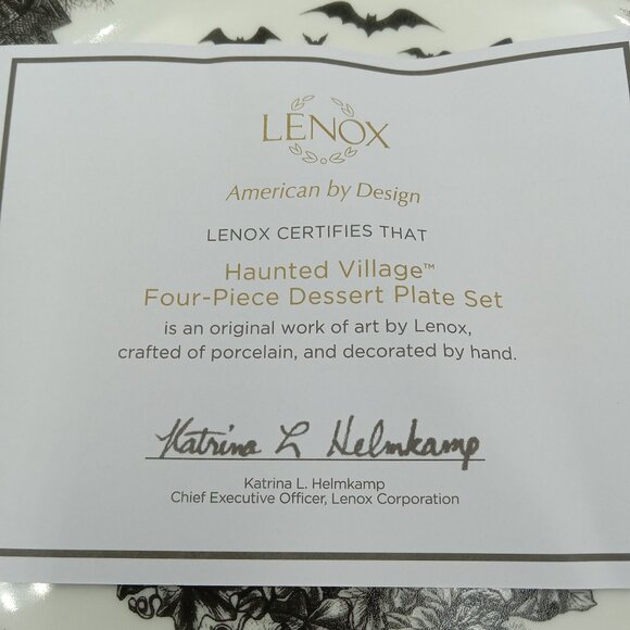 Lenox Haunted Village Four-Piece Place Set Dessert Plate Set 8” - Picture 9 of 16
